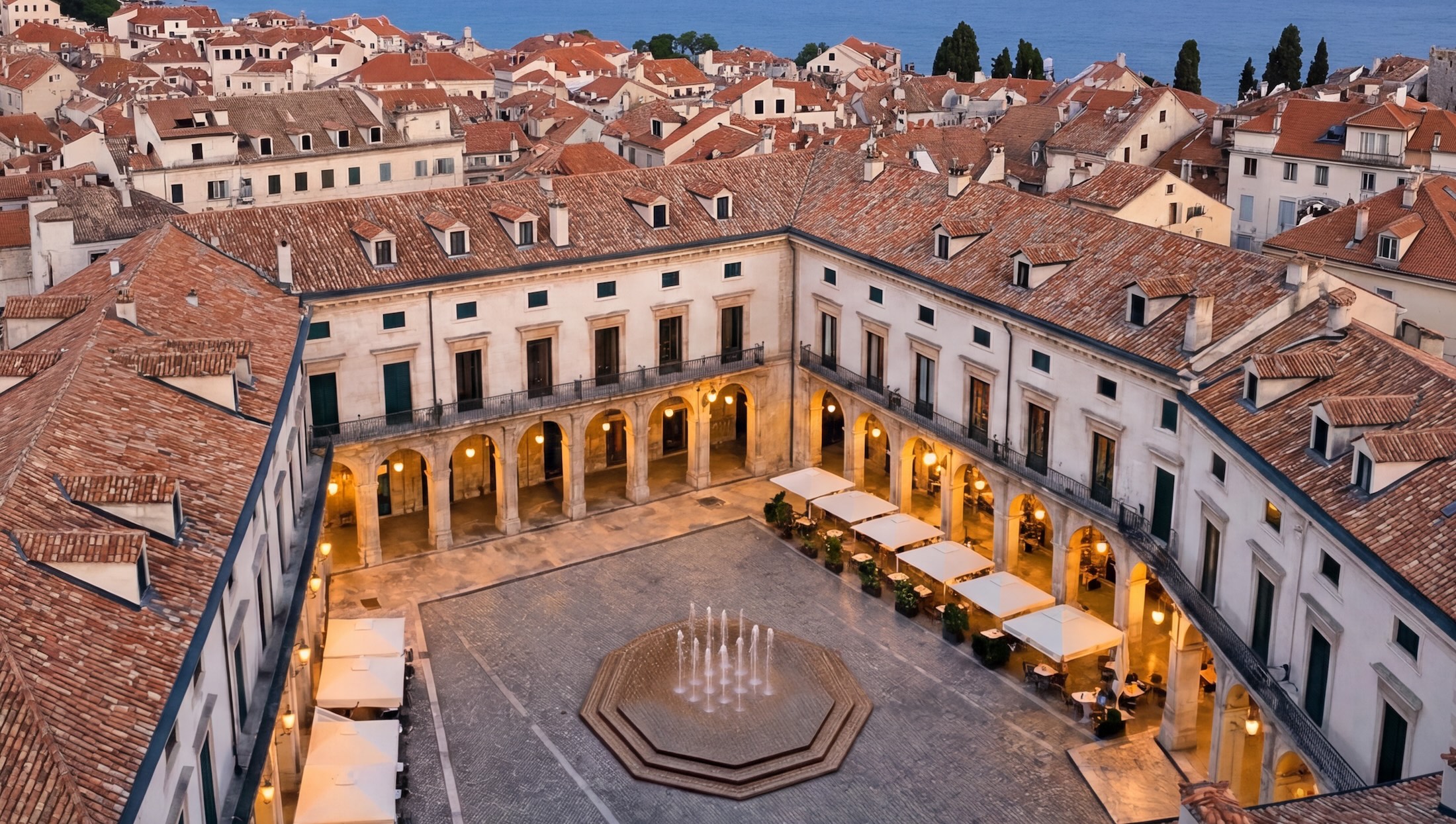 Aerisio fountain installation in a historic urban plaza